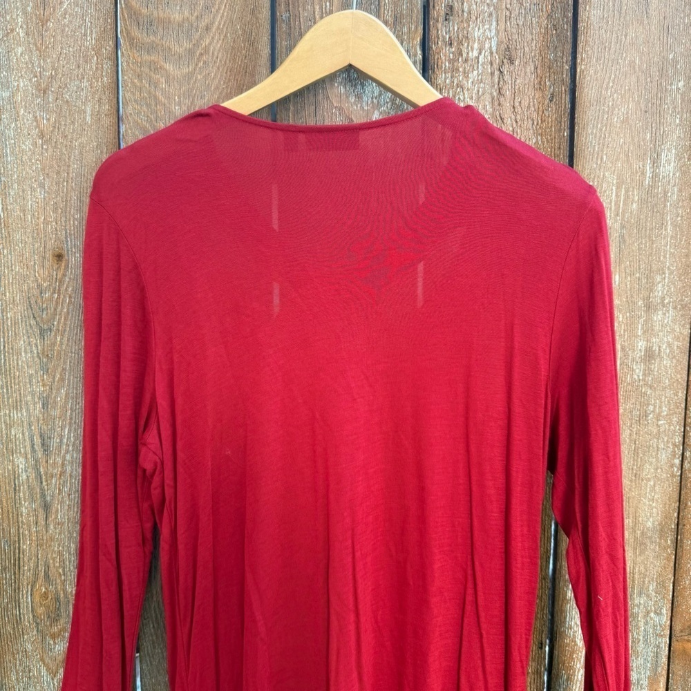 APT 9 Women’s Red Cut Out Long Sleeve Blouse Shirt Size XL NWT - Picture 11 of 11